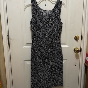 Dress Barn Black and White Floral Midi Dress